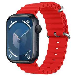 For Apple Watch Series 9 45mm ZGA Ocean Silicone Watch Band(Red)