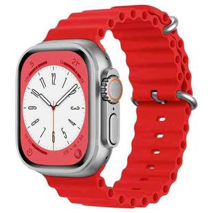 For Apple Watch Series 8 45mm ZGA Ocean Silicone Watch Band(Red)