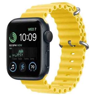 For Apple Watch SE 2022 44mm ZGA Ocean Silicone Watch Band(Yellow)