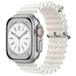 For Apple Watch Series 3 42mm ZGA Ocean Silicone Watch Band(White)