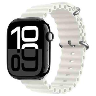 For Apple Watch Series 10 42mm ZGA Ocean Silicone Watch Band(White)