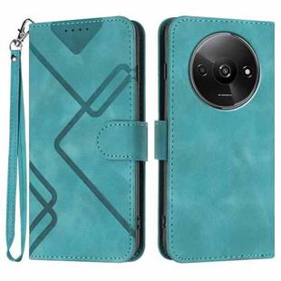 For Xiaomi Redmi A3 Line Pattern Skin Feel Leather Phone Case(Light Blue)