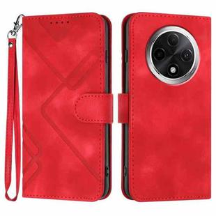 For Xiaomi Redmi A3 Pro Line Pattern Skin Feel Leather Phone Case(Red)