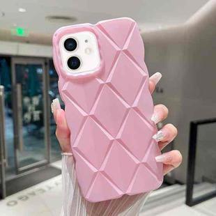 For iPhone 11 Metallic Paint Diamond Lattice Skin Feel Full Coverage Shockproof Phone Case(Pink)