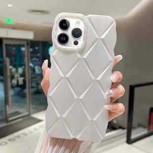 For iPhone 12 Pro Metallic Paint Diamond Lattice Skin Feel Full Coverage Shockproof Phone Case(White)