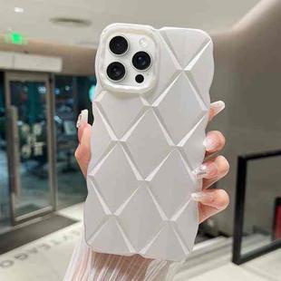 For iPhone 15 Pro Metallic Paint Diamond Lattice Skin Feel Full Coverage Shockproof Phone Case(White)