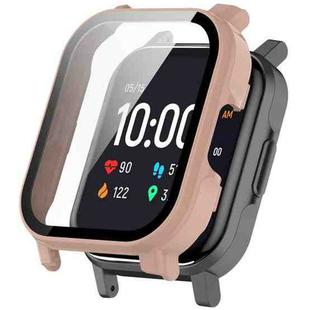 For Xiaomi Haylou Watch 2 LS02 PC + Tempered Film Integrated Watch Protective Case(Pink)