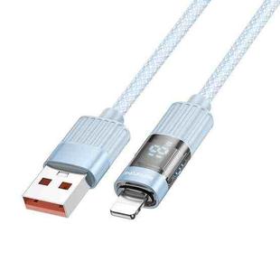 BOROFONE BU46 1.2m 2.4A USB to 8 Pin Basic Charging Data Cable with Display(Blue)