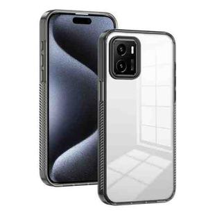 For vivo Y15s / Y15a 2.5mm Anti-slip Clear Acrylic Hybrid TPU Phone Case(Black)