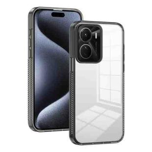 For vivo Y16 2.5mm Anti-slip Clear Acrylic Hybrid TPU Phone Case(Black)