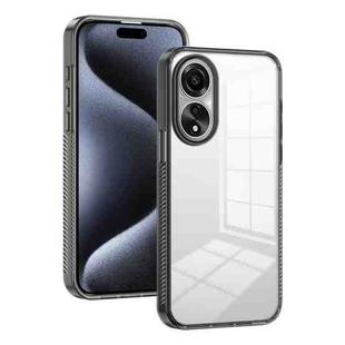 For OPPO A78 4G 2.5mm Anti-slip Clear Acrylic Hybrid TPU Phone Case(Black)