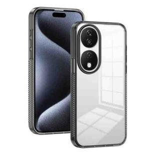 For Honor X7b 2.5mm Anti-slip Clear Acrylic Hybrid TPU Phone Case(Black)