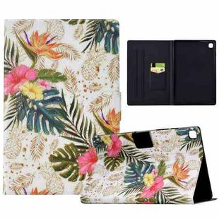 For Samsung Galaxy Tab S6 Lite 2024/2022 Electric Pressed Painted Smart Leather Tablet Case(Gold Pineapple)