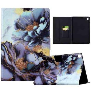 For Samsung Galaxy Tab S6 Lite 2024/2022 Electric Pressed Painted Smart Leather Tablet Case(Peony)