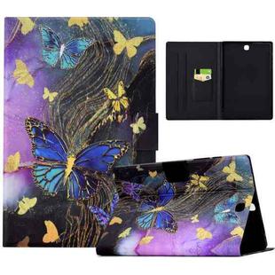 For Samsung Galaxy Tab A 9.7 T550 Electric Pressed Painted Smart Leather Tablet Case(Gold Butterflies)
