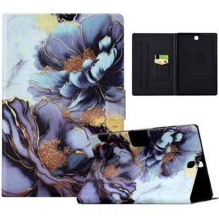 For Samsung Galaxy Tab A 9.7 T550 Electric Pressed Painted Smart Leather Tablet Case(Peony)