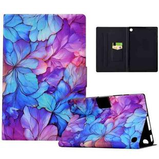 For Amazon Kindle Fire HD10 2021/2023 Electric Pressed Painted Smart Leather Tablet Case(Petals)