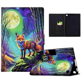 For Amazon Kindle Fire HD8 2020/2022 Electric Pressed Painted Smart Leather Tablet Case(Moonlight Fox)