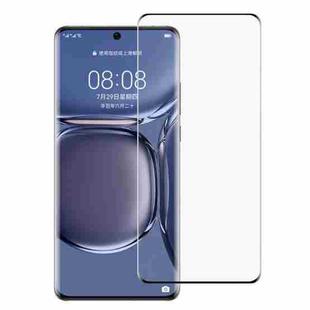 For Huawei P50 Pro+ Full Glue 9H HD 3D Curved Edge Tempered Glass Film(Black)