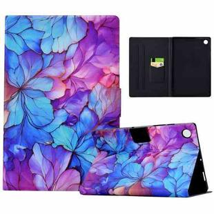 For Lenovo Tab M10 Plus 3rd Gen Electric Pressed Painted Smart Leather Tablet Case(Petals)