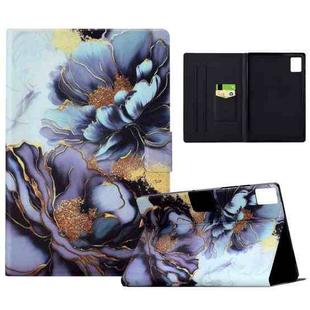 For Lenovo Tab M11/ Xiaoxin Pad 11 2024 Electric Pressed Painted Smart Leather Tablet Case(Peony)