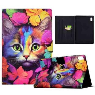 For Lenovo Tab P11 Gen 2 Electric Pressed Painted Smart Leather Tablet Case(Rose Cat)