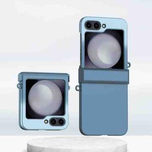 For Samsung Galaxy Z Flip5 Three Parts Gradient Color Skin Feel PC Full Coverage Shockproof Phone Case(Dark Blue Gradient)