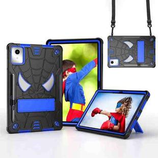 For Lenovo Tab M11/ Xiaoxin Pad 11 2024 Fold-Holder Spider Silicone Hybrid PC Tablet Case(Back Blue)