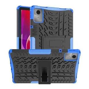 For Lenovo Tab M11/ Xiaoxin Pad 11 2024 Tire Texture TPU Hybrid PC Tablet Case with Holder(Blue)