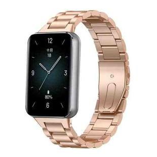 For Honor Band 9 Three Strains Metal Watch Band(Rose Gold)