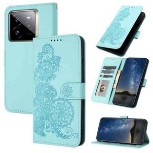 For Realme GT7 Pro Datura Flower Embossed Flip Leather Phone Case(Light Blue)