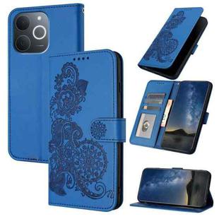 For Realme C71 India Datura Flower Embossed Flip Leather Phone Case(Blue)