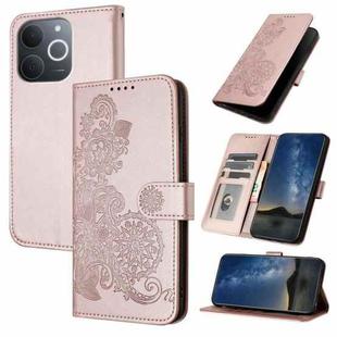 For Realme C71 India Datura Flower Embossed Flip Leather Phone Case(Rose Gold)