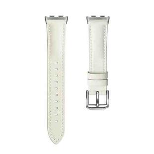 For Honor Band 9 Genuine Leather Watch Band(Creamy White)