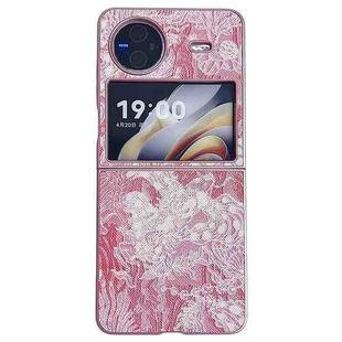 For vivo X Flip Embroidery Style Full Coverage Phone Case(Pink)