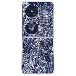 For Huawei Pocket 2 Embroidery Style Full Coverage Phone Case(Blue)