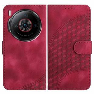 For ZTE nubia Z60S Pro YX0060 Elephant Head Embossed Phone Leather Case with Lanyard(Rose Red)