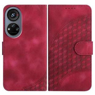 For ZTE Voyage 40 YX0060 Elephant Head Embossed Phone Leather Case with Lanyard(Rose Red)