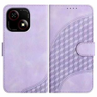For ZTE Blade A35e 4G YX0060 Elephant Head Embossed Phone Leather Case with Lanyard(Light Purple)