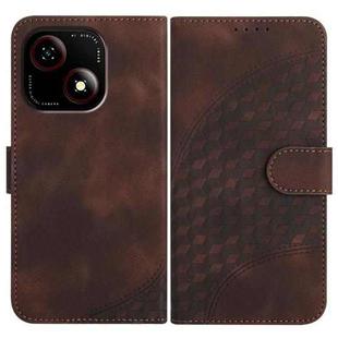 For ZTE Blade A35e 4G YX0060 Elephant Head Embossed Phone Leather Case with Lanyard(Coffee)