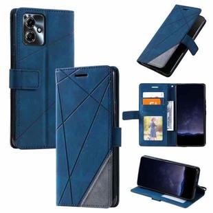 For Motorola Moto G14 Skin Feel Splicing Leather Phone Case(Blue)