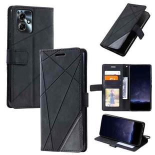 For Motorola Moto G14 Skin Feel Splicing Leather Phone Case(Black)