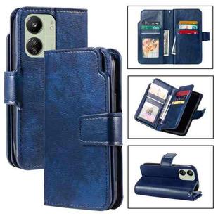 For Xiaomi Poco C65 Global / M6 Tri-Fold 9-Card Wallets Leather Phone Case(Blue)