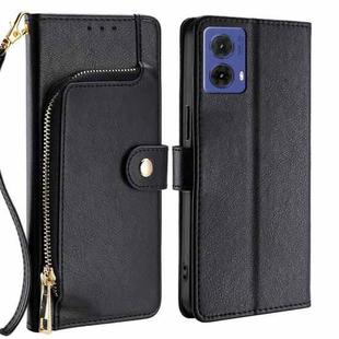 For Motorola Moto G85 5G Zipper Bag Leather Phone Case(Black)