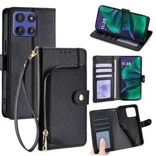 For Motorola Moto G Stylus 5G 2025 Zipper Bag Leather Phone Case(Black)
