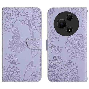 For TCL 60 SE / 605 HT03 Skin Feel Butterfly Embossed Flip Leather Phone Case(Purple)