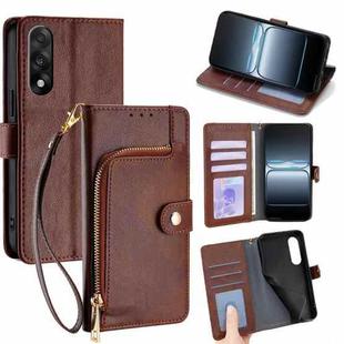 For OnePlus Ace 5 Ultra / Nord 5 Zipper Bag Leather Phone Case(Brown)