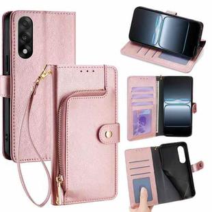 For OnePlus Ace 5 Ultra / Nord 5 Zipper Bag Leather Phone Case(Rose Gold)