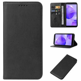 For TCL 502 Magnetic Closure Leather Phone Case(Black)