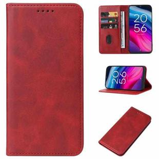 For TCL 505 Magnetic Closure Leather Phone Case(Red)